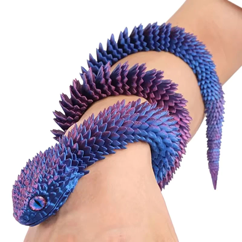 Stylish Car Decoration Creative 3DPrinted Snake Viper Multi-joint Ornament Home Bedroom Desktop Decor Party Favors Birthday Gift
