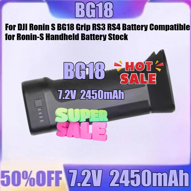 

For Ronin-S Handheld Battery Stock New BG18 7.2V 2450mAh Battery for DJI Ronin S BG18 Grip RS3 RS4 Battery