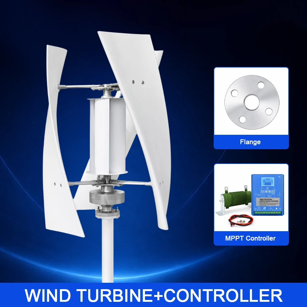 5000 W 10000 W vertikale Windkraftanlage, 12 V/24 V/48 V, geräuscharmer MPPT-Controller, robuste Lieferung in Polen