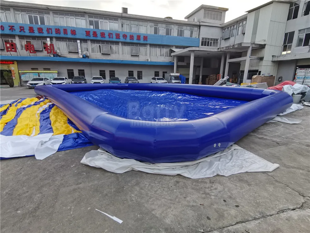 Commercial Mobile Land Inflatable Ground Water Park With Pool Slide