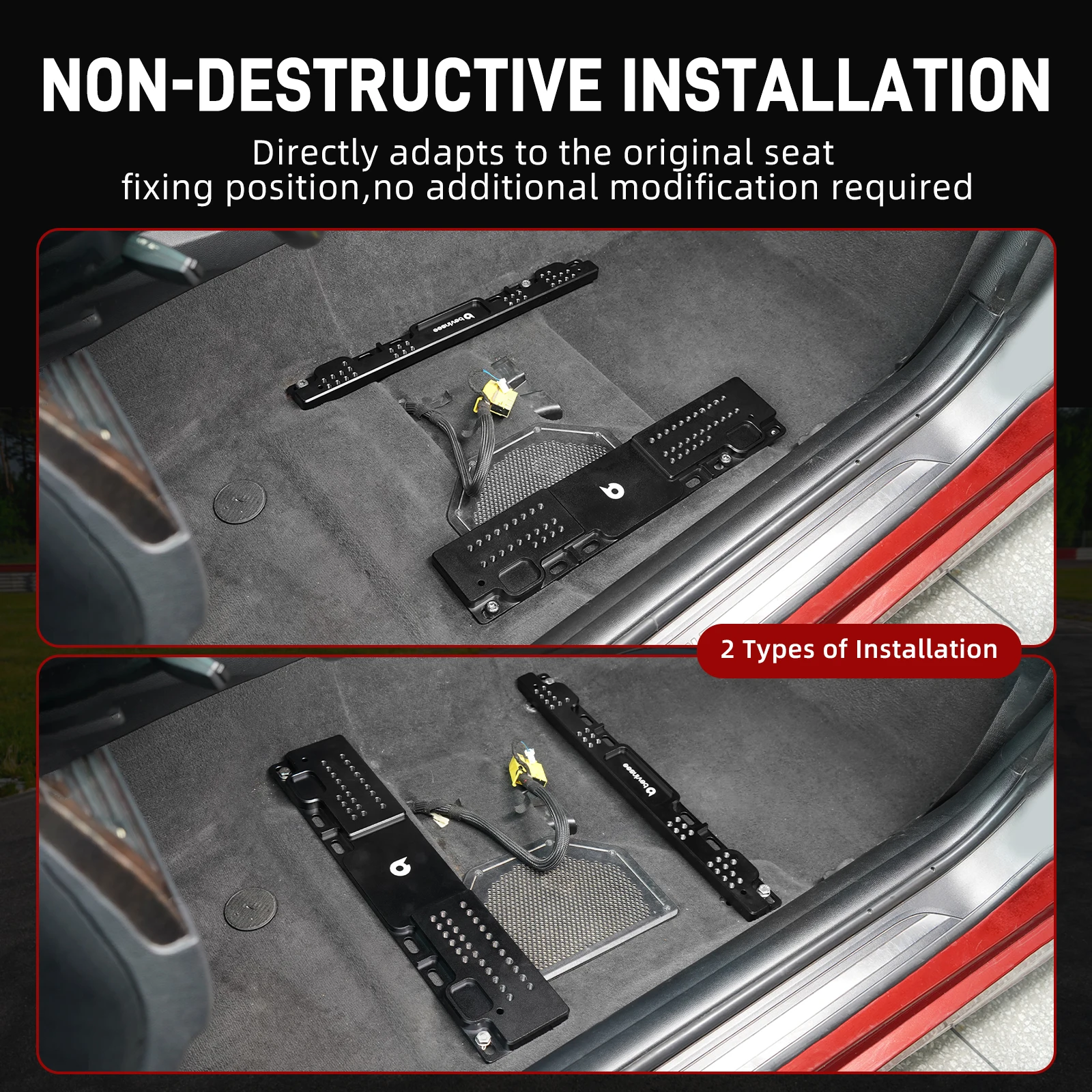 Регулируемые адаптеры для напольного крепления гоночного сиденья BEVINSEE для BMW E46 E36, подходят для со стороны водителя/пассажиста