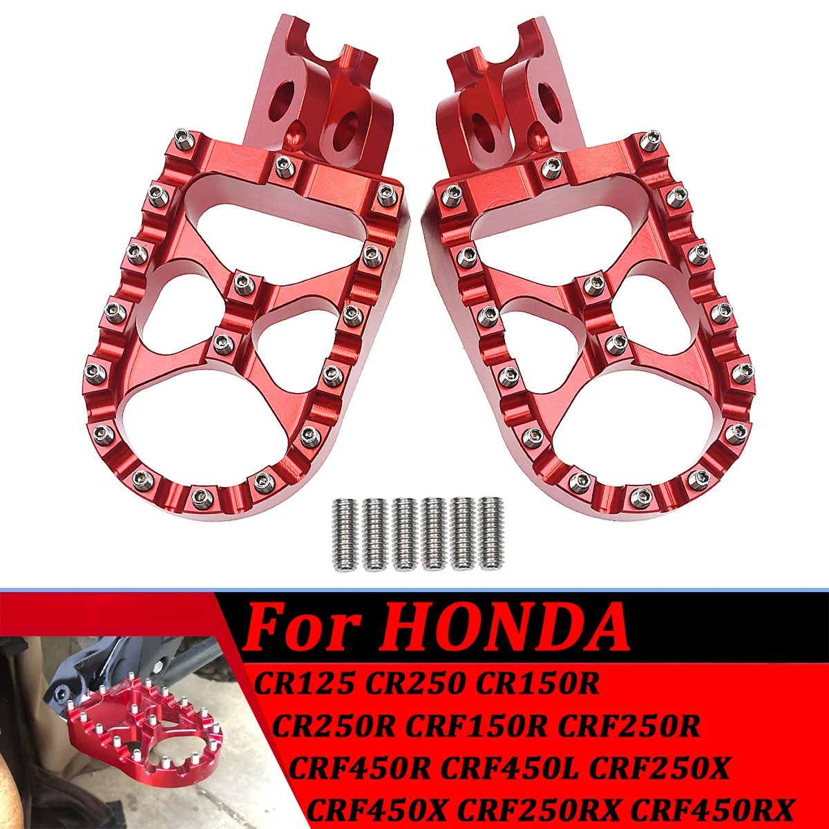 

For CRF 150R 450R 450L 250L 250M 1100L AFRICA TWIN/DCT SPORTS ES/DCT Footrest Foot Pegs Footpegs Rests Pedals 2002 2003-2023