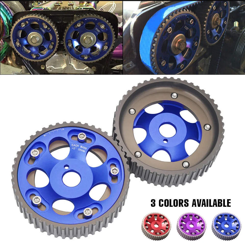 2pcs Cam Gears Timing Gear pulley kit Engine Aluminum Pulley Sprocket Timing Cam Gear For Toyota Supra 1JZ 2JZ  DOHC Adjustable