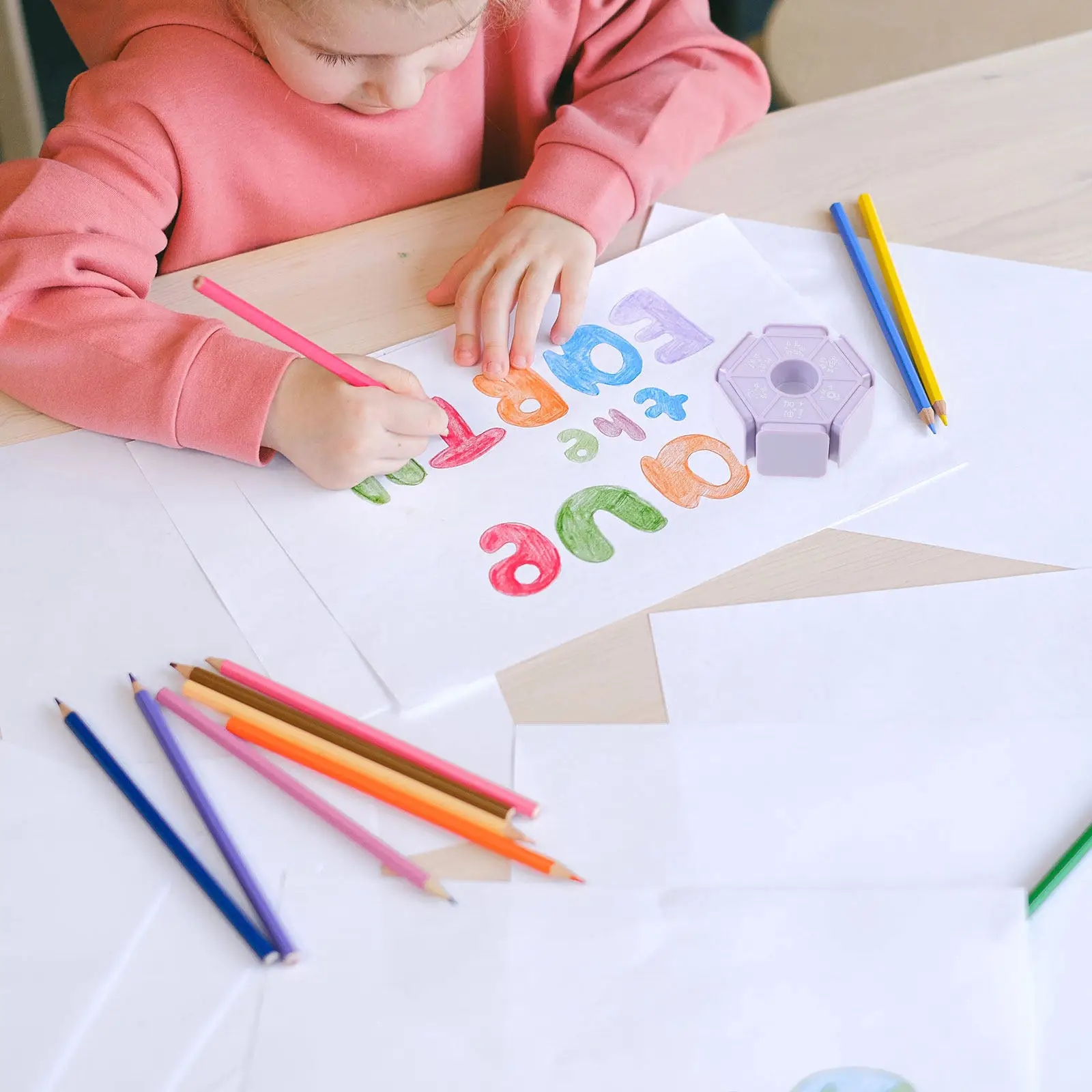 6-Sided English Comment Stamp for Teachers – Quick Homework Feedback & Classroom Reward Tool