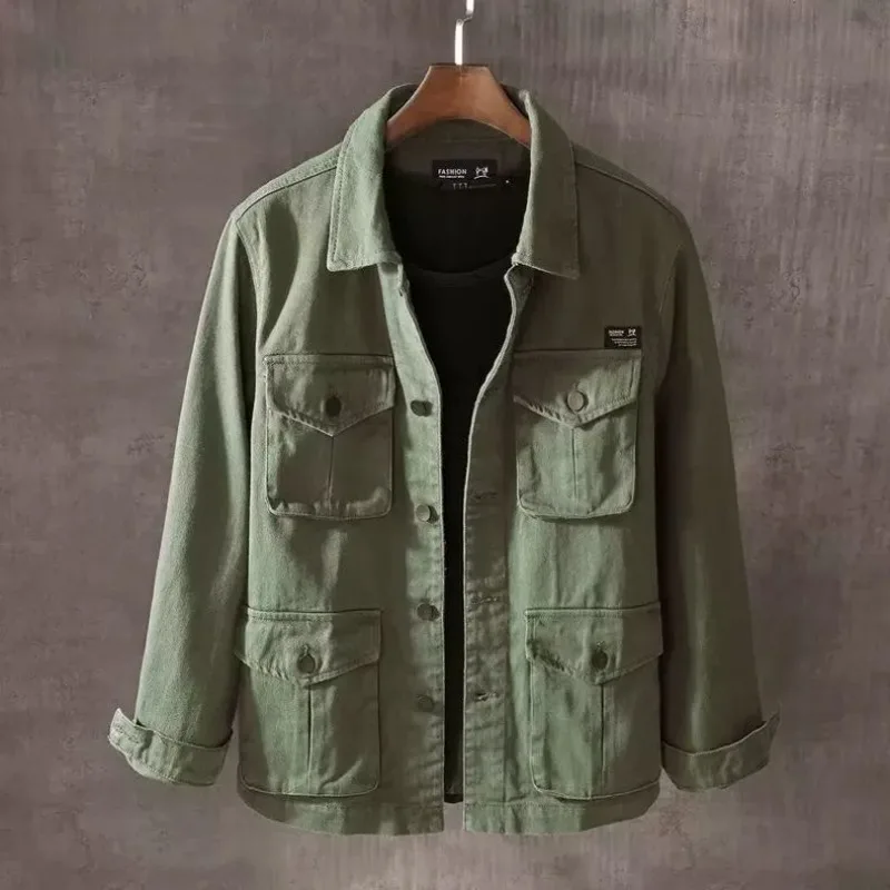 

Fashionable Washed Multi Pocket Trendy Casual Workwear Jacket 2025 Men's Loose Spring and Autumn Top Japanese Coat