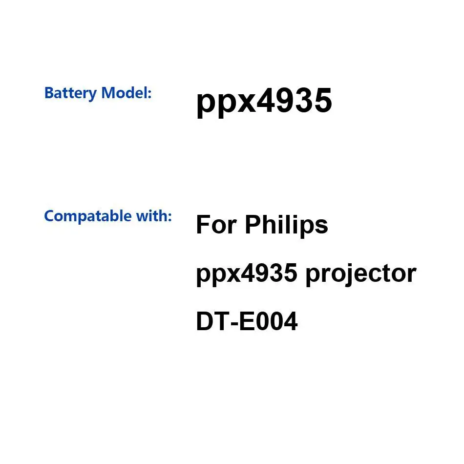 2000mAh For Philips ppx4935 DT-E004 Projector Battery Reliable Replacement