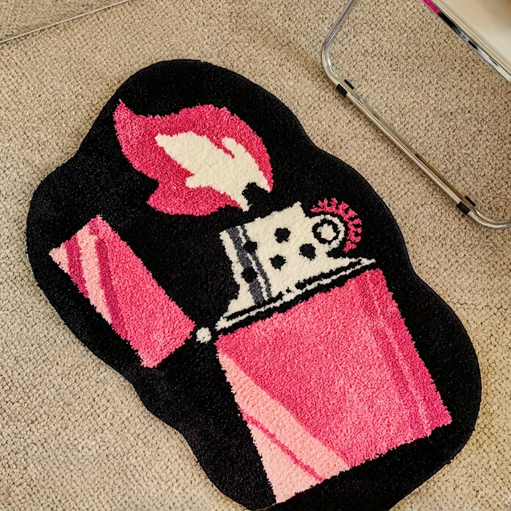 VIKAMA Pink Lighter Imitation Cashmere Carpet, Soft Bedroom Bedside Rug, Room Decoration, Living Room Game Room Area Mat