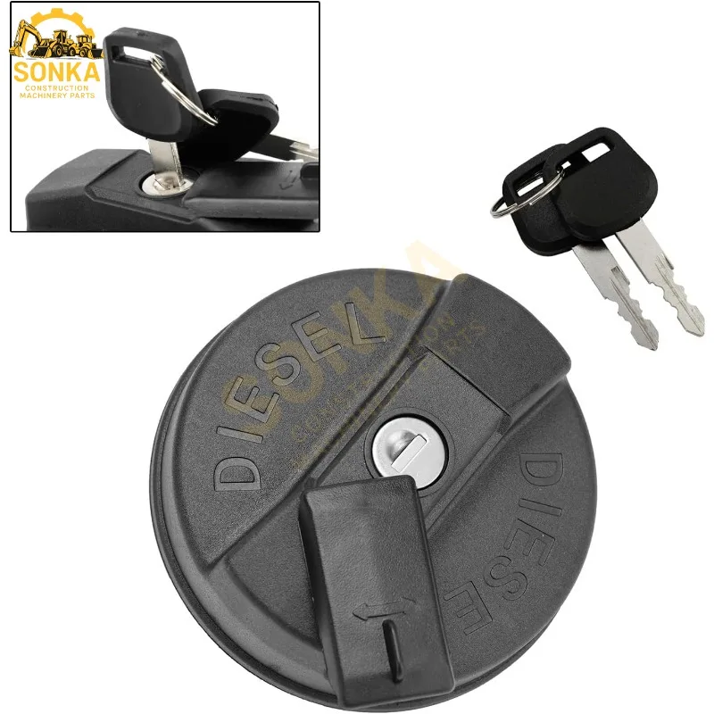332/F4780 331/11403 Fuel Tank Cap With 2 Keys For JCB Backhoe Loader 3CX 3D 3DX 4C 4CN 4CX