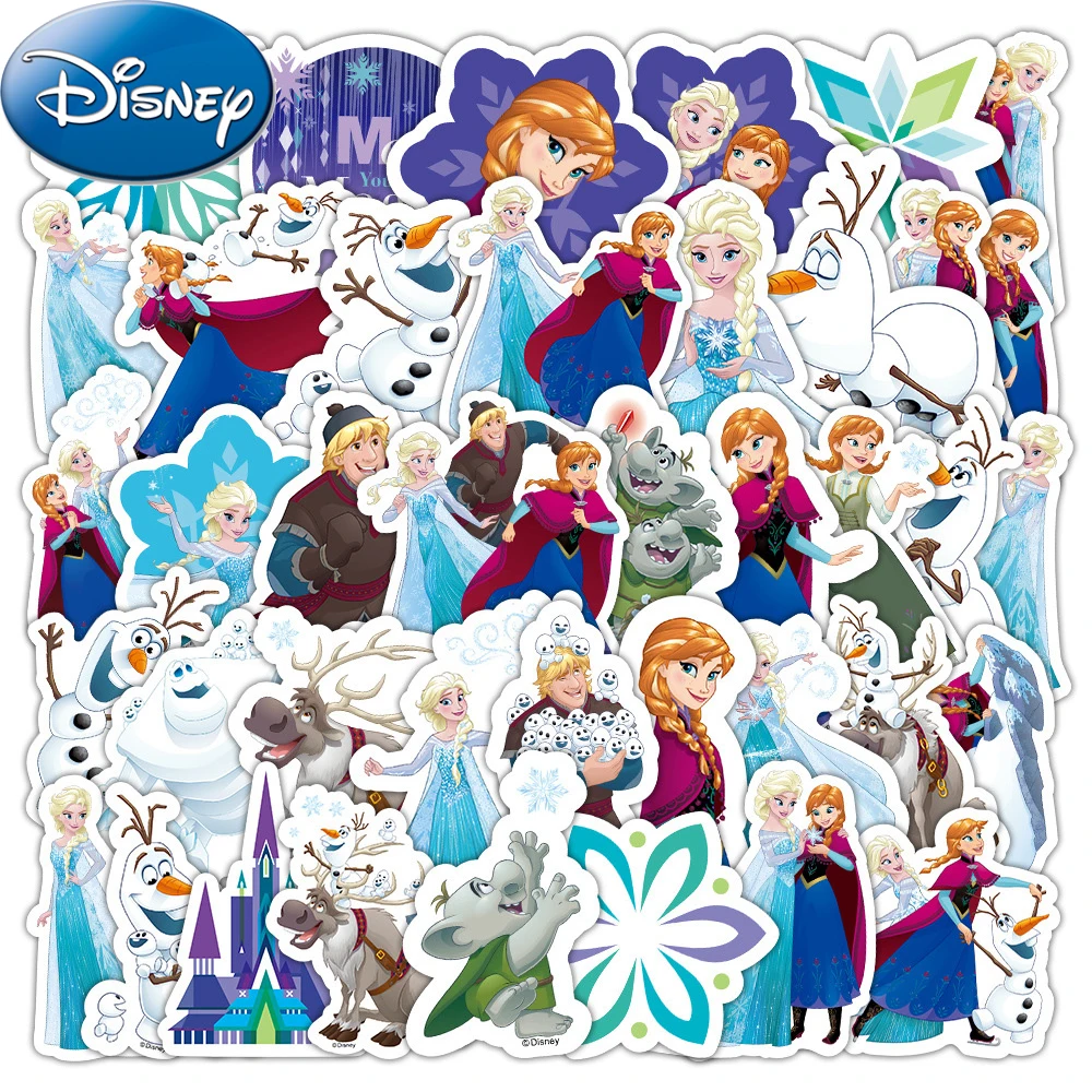 10/30/50/100pcs Disney Cute Frozen Elsa Anna Graffiti Stickers Laptop Notebook Phone Suitcase Cartoon Sticker for Kids Girl Toys