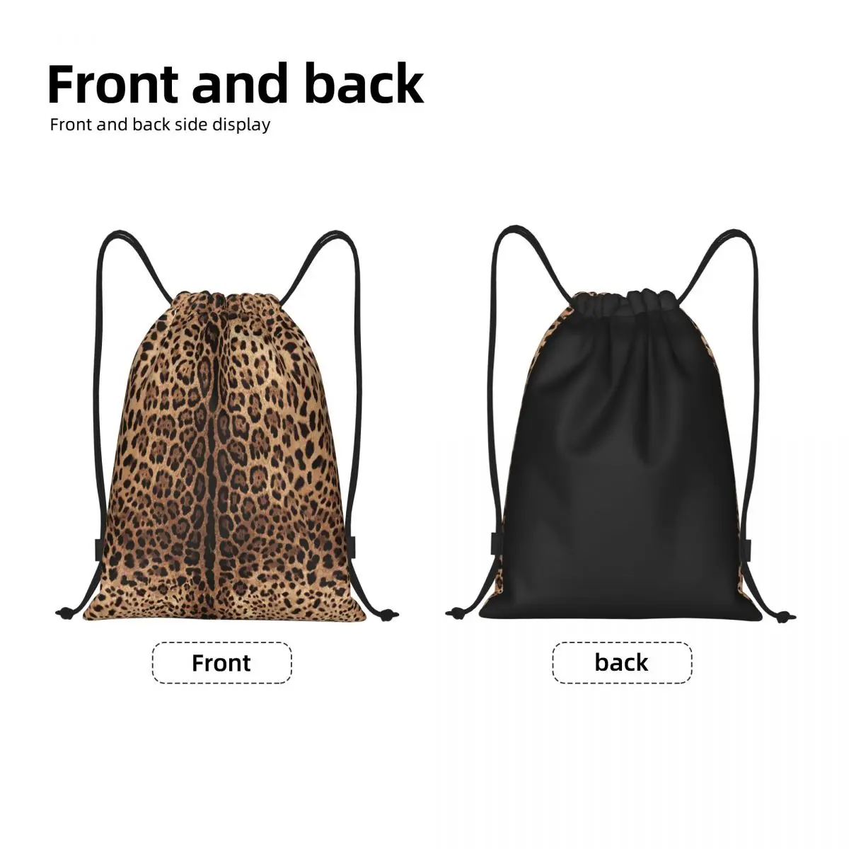 Tiger Cheetah Skin Animal Print Pattern Drawstring Backpack Sports Gym Bag for Women Men Shopping Sackpack