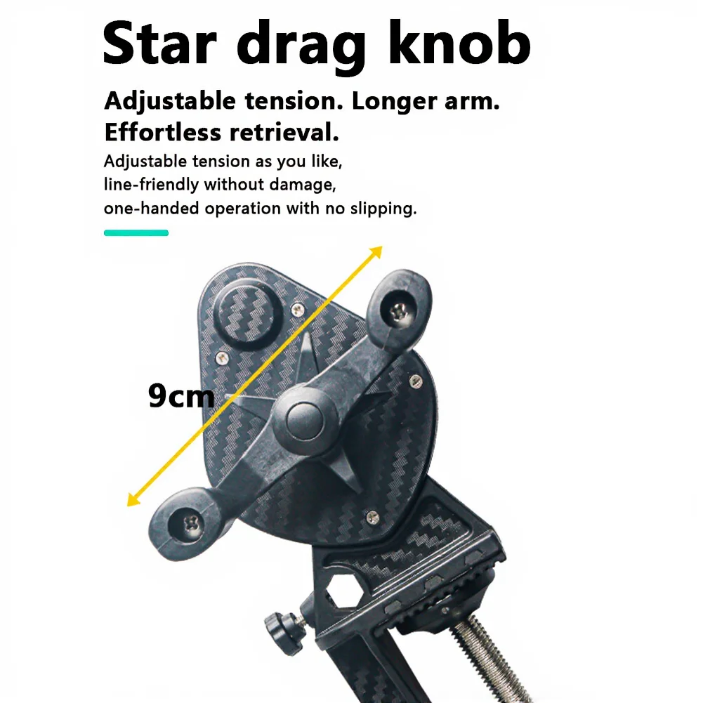

Reciprocating Fishing Line Winder with Star Drag Adjustment Arm and Fixed Base for Precise Line Tension Control