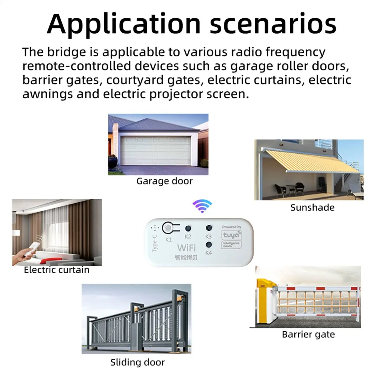 أعلى تويا 433 ميجا هرتز RF الناسخ باب المرآب ناسخ ريموت كنترول للباب الكهربائي المتداول ستارة الباب المظلة ظلة #6