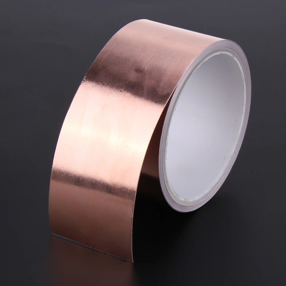 Copper Foil Tape Waterproof Electrical Repairs Copper Foil Tape Hardiness Heat-resisting Multi-function for Guitar EMI Shielding