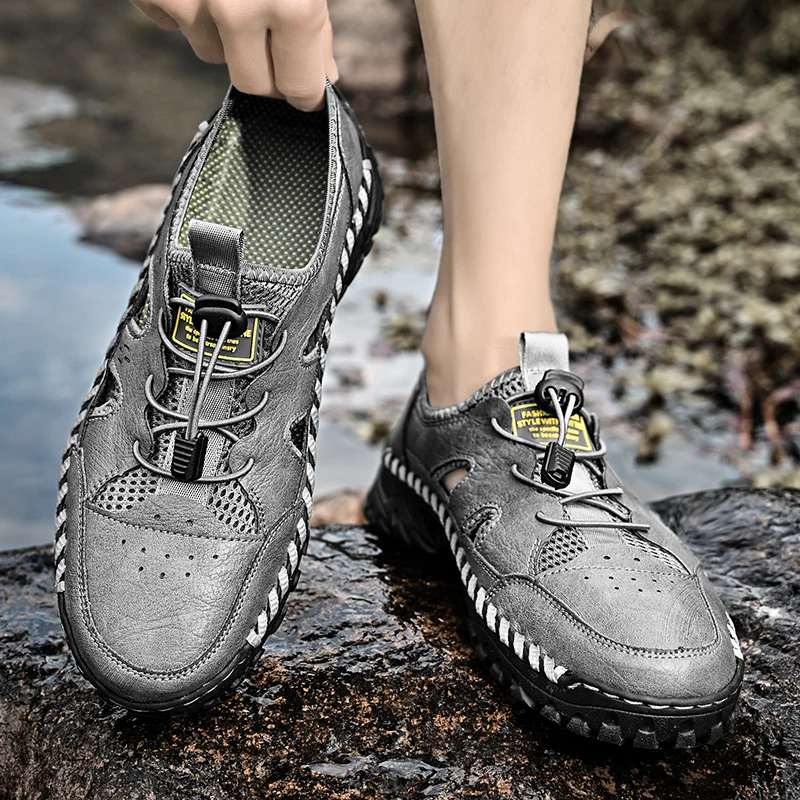 รองเท้าหนังหุ้มส้นต่ำสำหรับผู้ชาย รองเท้าลำลองทรงปลาหมึกยักษ์สำหรับผู้ชาย รุ่นเกาหลี น้ำหนักเบา ระบายอากาศได้ดี สวมใส่สบาย รองเท้าผู้ชาย