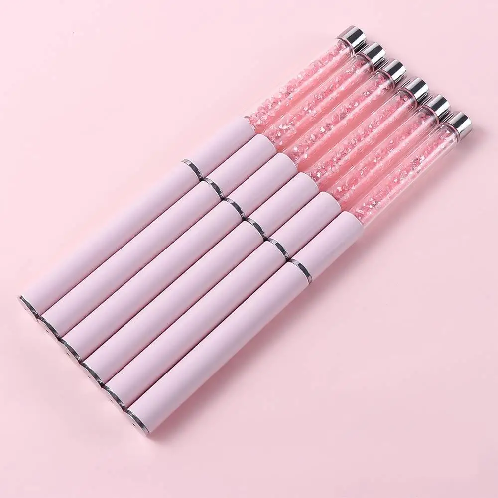 Roze UV-gelborstel Ovale kop 3D-schilderborstel Carving Acryl Nail Liner Pen Nail Art Tekenpen Manicure Tool Nail Art Brush