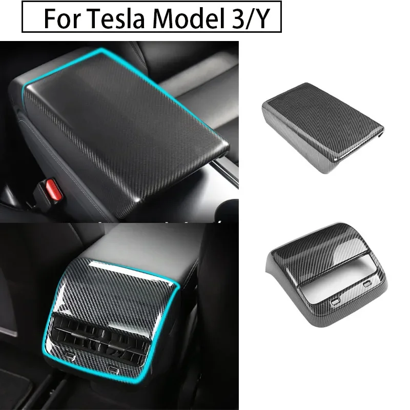 

For Tesla Model 3/Y Rear Exhaust Air Outlet Protection Cover Central Control Armrest Box Cover Modification Artifact Accessories