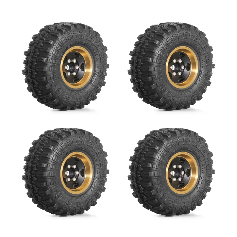 

DELAM-1.0Inch Metal Wheels With Tires Upgrade Hub Tyre Set For 1/18 RC Crawler Car Traxxas TRX4-M Defender Bronco SCX24 RC Car