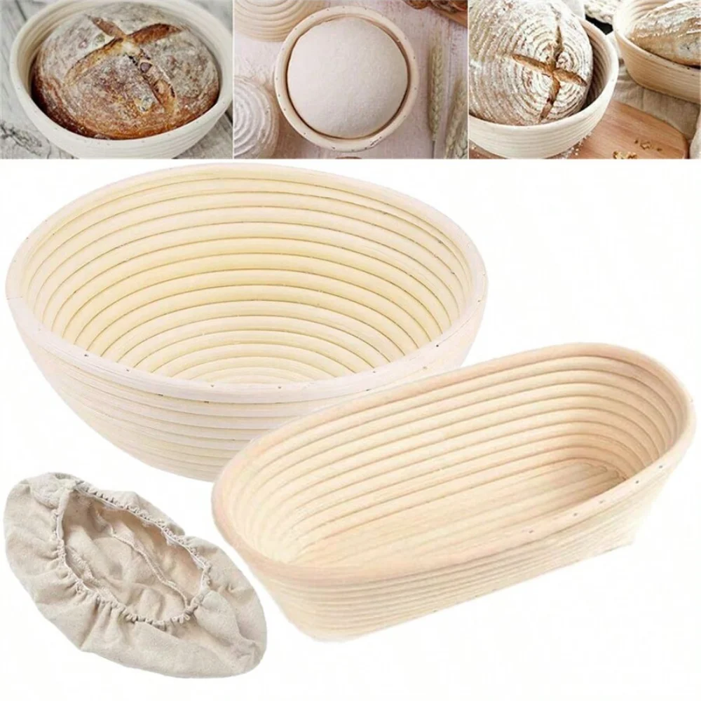 Vine Bread Fermentation Basket, Natural Oval Rattan Core Dough, Bread Fermentation Sour Dough Bread Basket Used for Baking