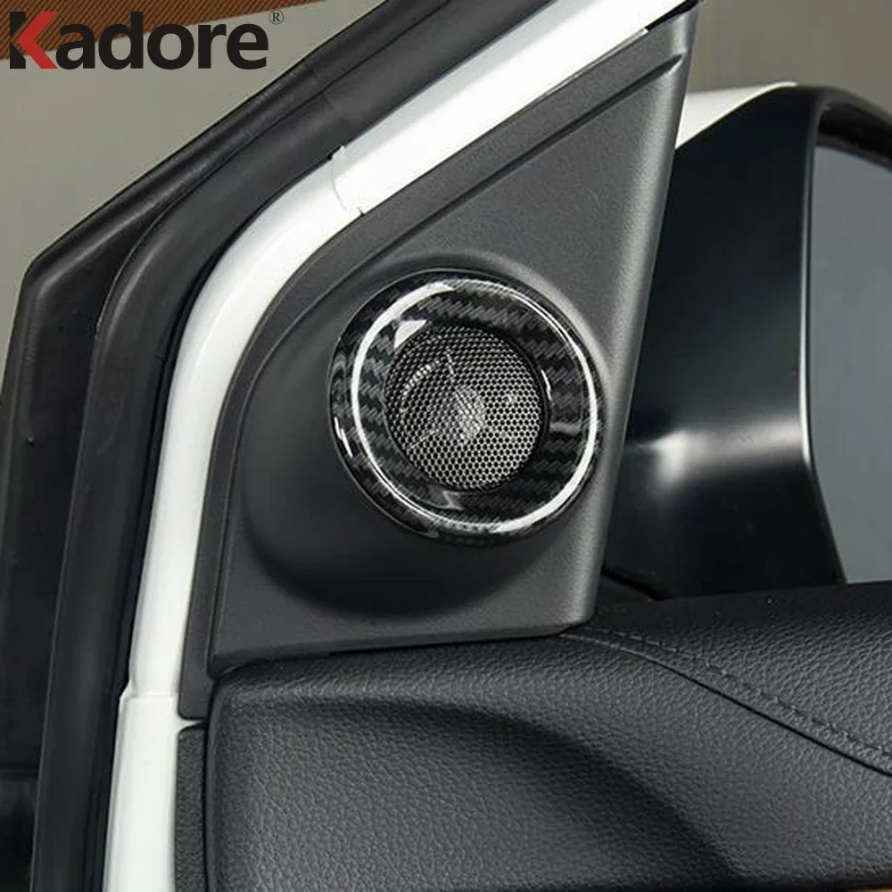For Honda CRV CR-V 2017 2018 2019 2020 2021 2022 Carbon Fiber Car Inner Door Audio Speaker Cover Trim Interior Accessories image 2