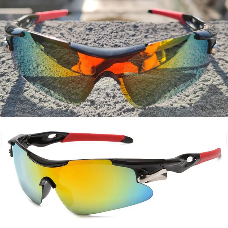 Men Sports Glasses Fashion Designer Cycling Sunglasses For Women Vintage One Piece Semi Rimless Outdoor Goggle Mirror Eyewear