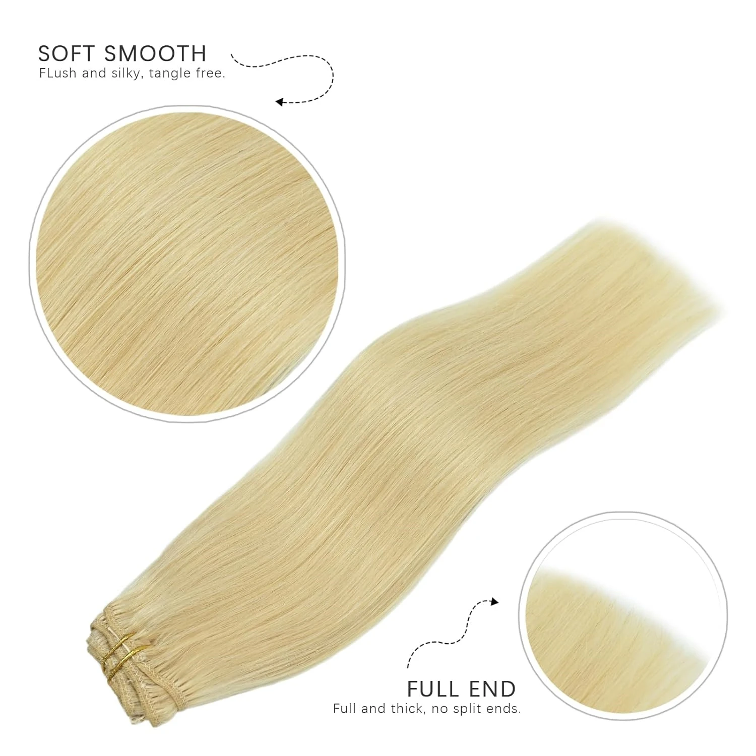 Extensiones de Cabello brasileño liso y sedoso, 8 unidades/set, 100% cabello humano Real, Color rubio #613, 16-26 pulgadas, 120g/Set