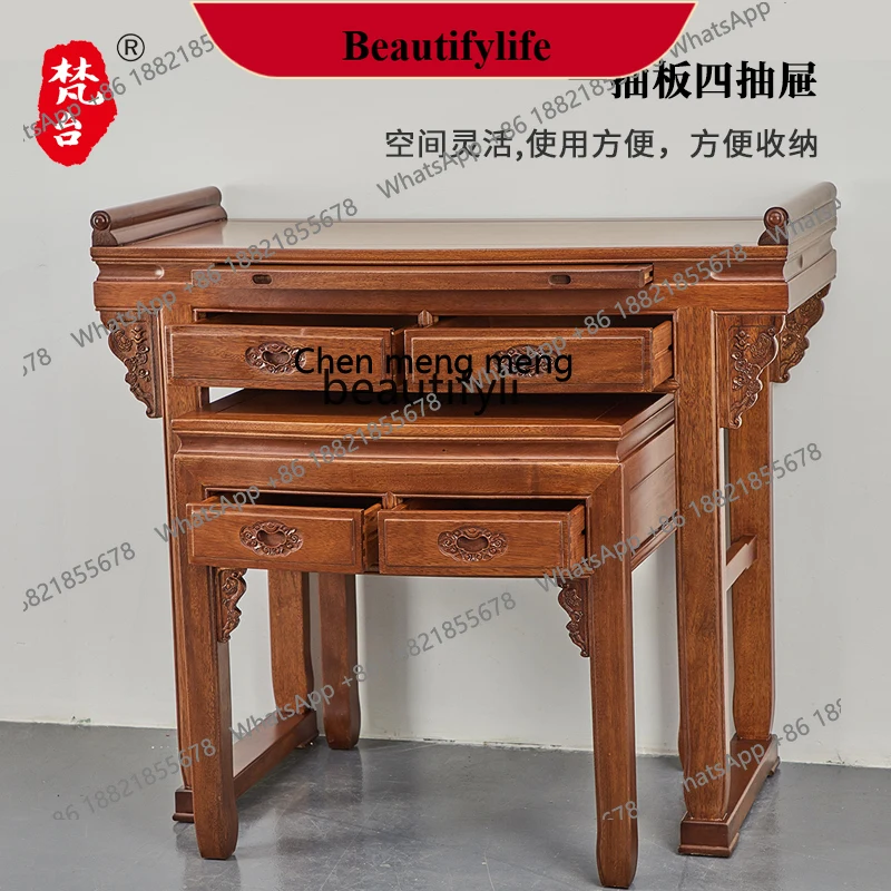 z183 Chinese solid wood household shrine  serving table living room Buddhist table antique common Buddha table modern