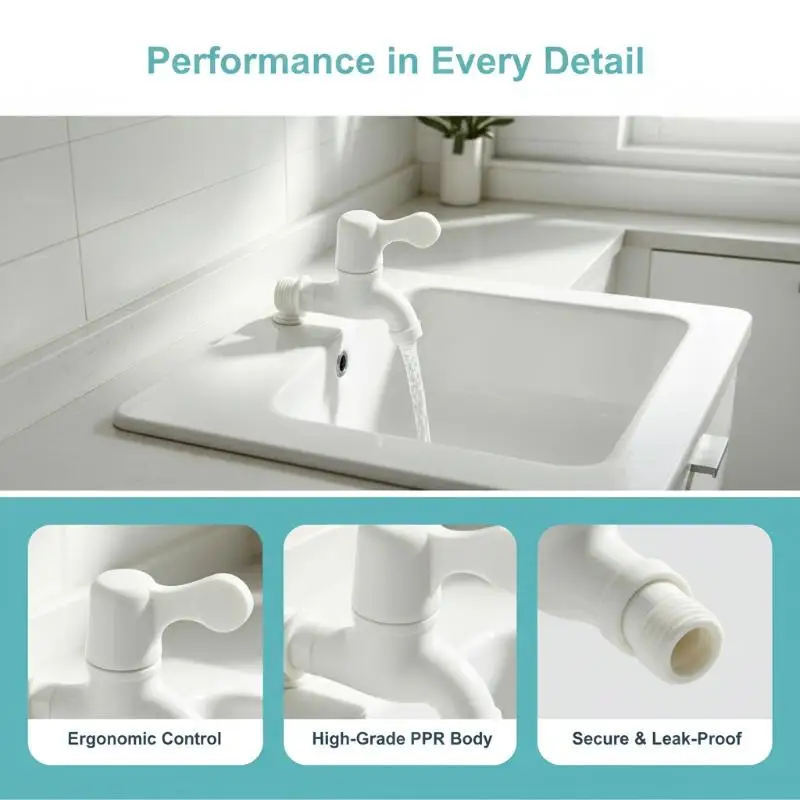 Washing Machine Tap Low Temperature Resistant Explosion Proof Plastic Shell Large Flow Cold Water Nozzle