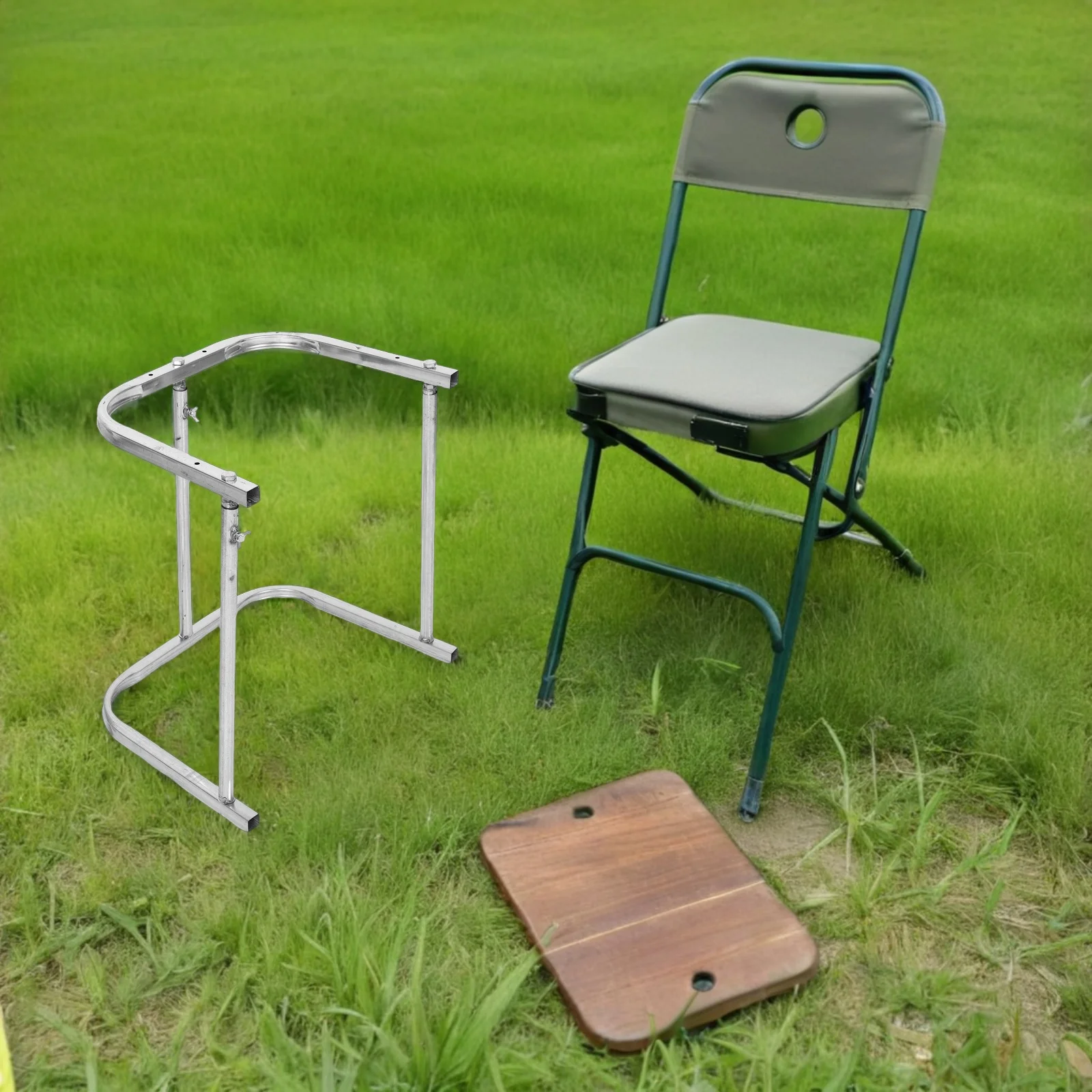 Outdoor Trash Bag Holder Stand Heavy Duty Metal Garden Garbage Bag Support Frame Portable Yard Leaf Container for Lawn Weeding