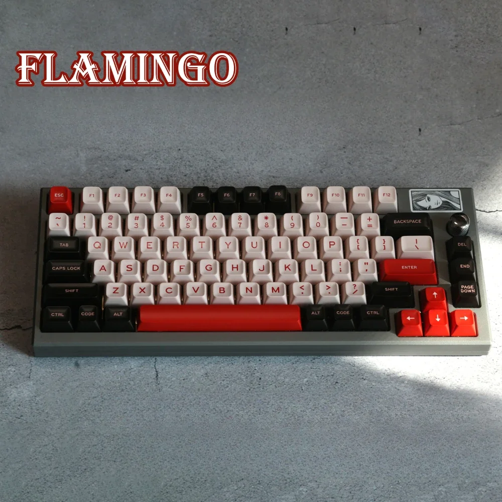 

GMK Flamingo Theme Keycap Full Set ABS 166key Custom Retro Personalized Keyboard Cap SA Profile Key Cap for Mechanical Keyboard