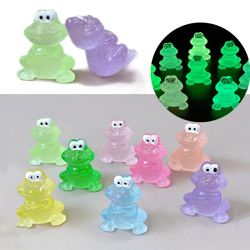 

40PCS Luminous Mini Frogs Fairy Garden Decoration Miniature Figurines Toads Micro Landscape Accessories Home Decor