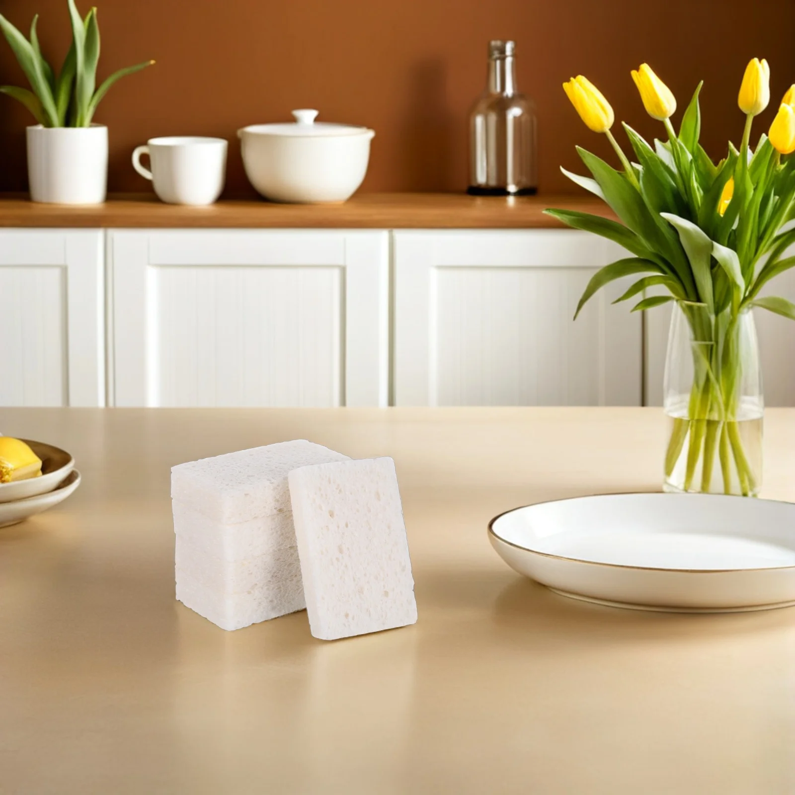 

20pcs Wood Pulp Sponge Kitchen Cellulose Sponges For Dish Washing Cleaning Scrubbing Pads Reusable Non Scratch Bulk Sponges For