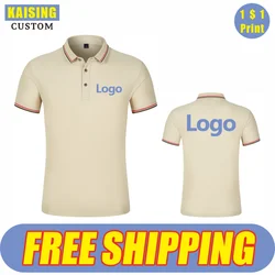 KAISING New Polo Shirt Custom Logo Causal Embroidery Personal Company Brand Print Men And Women Clothing 9 Colors Summer Tops S-