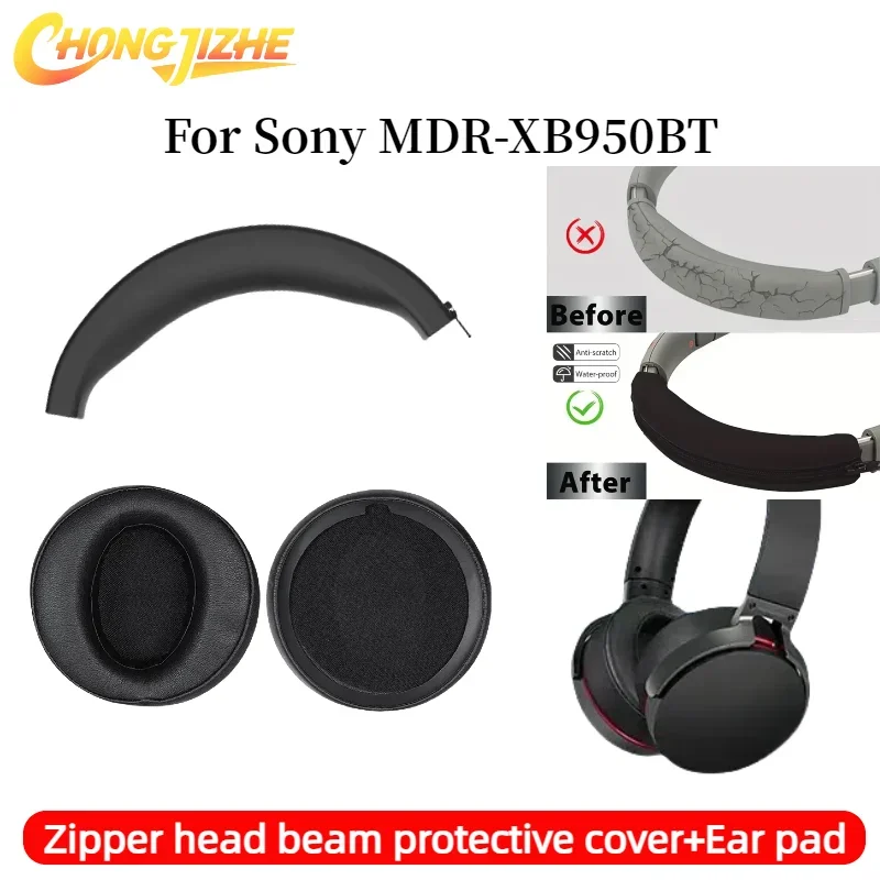 CHONGJIZHE Replacement high quality earmuff/Silicone Headbeam Protective Cover For SONY MDR-XB950b1 MDR-XB950BT N1 headphones ，