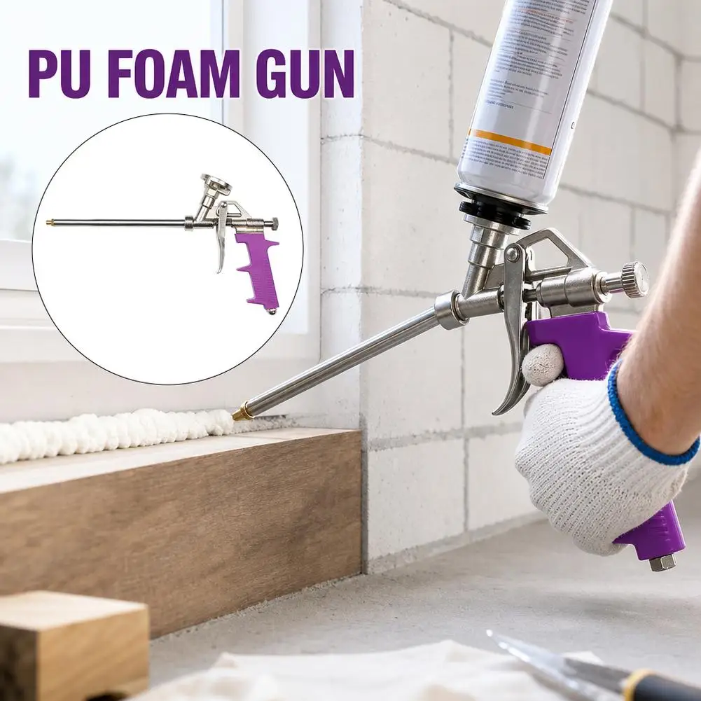 Professional Foam Expanding Spray Gun Sealant Caulking Glue Gun Foaming Jet Glue Gun Manual Tool for House Construction Work