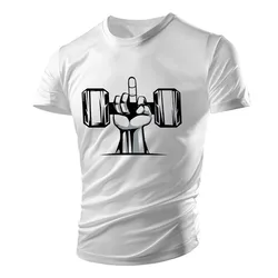 New Summer Gym Tough Guy Sweatshirt Weightlifting Dumbbell Fun Pattern Men's T-Shirt Light Running Quick Dry Light Short Sleeve