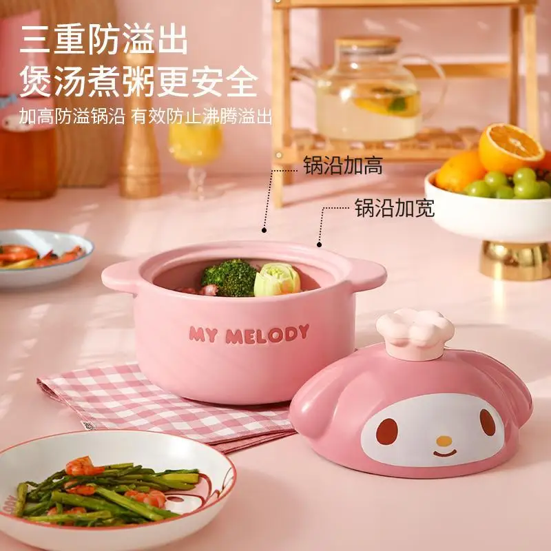 Sanrio Hello Kitty My melody Cinnamoroll cartoon cooking casserole household ceramic clay high temperature resistant stew pot