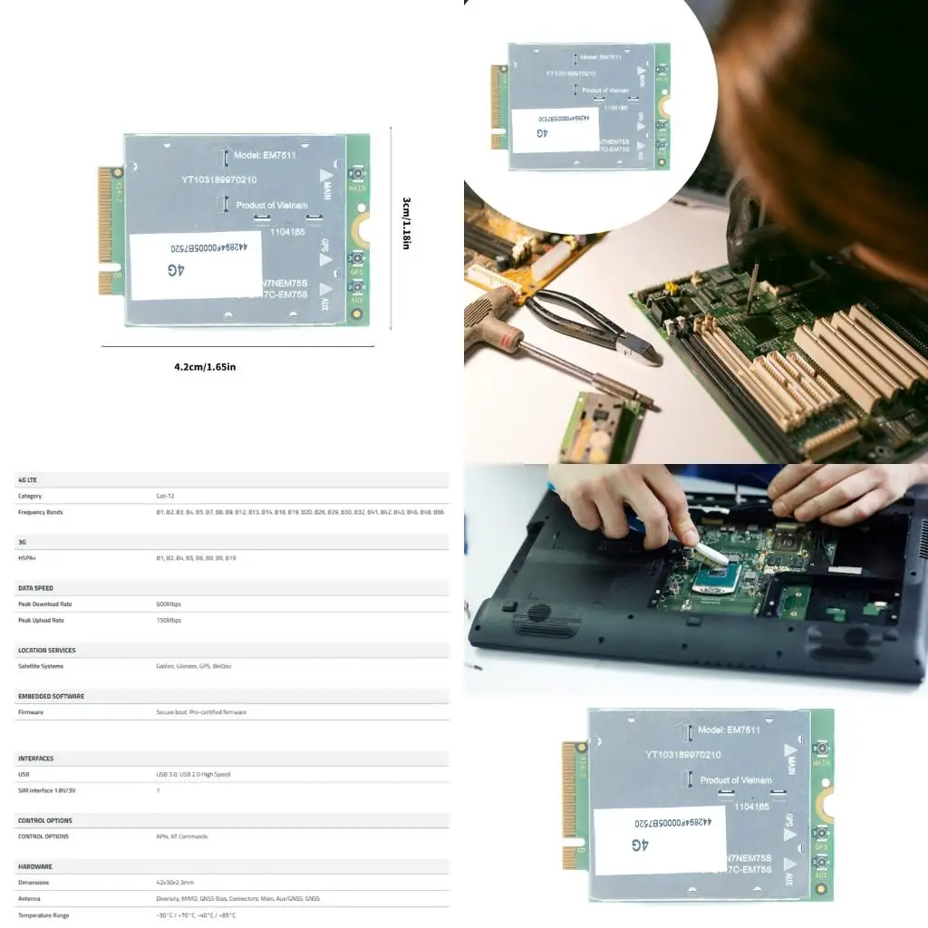 

Ruggeds EM7511 4G LTE Cat12 Module Secure Authentication And Extreme Temperature Resistance For Industrial Use