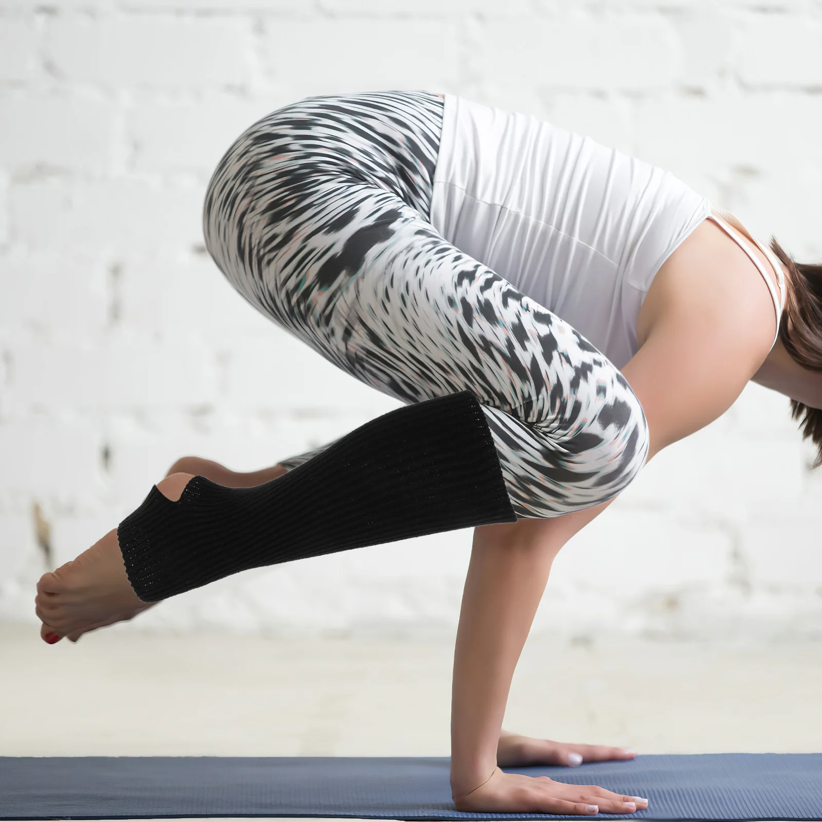 3 個バレエ女性用暖かいニットウォーマーヨガダンス冬レッグウォーマースタイリッシュなレッグカバー秋ジムピラティス用