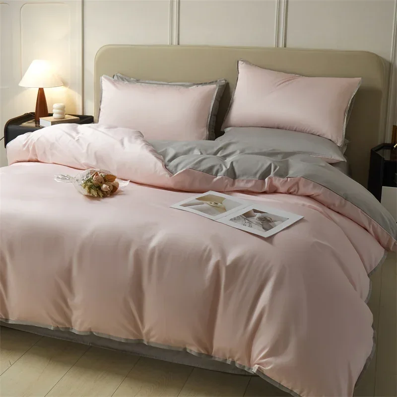 4pc New thickened cloud cotton four piece set  For Double Bed Solid Color All Season Comforter Cover Queen/King Size