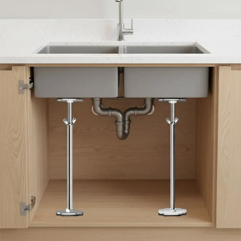 Stainless Steel Undermount Sink Supports Adjustable Anti Corrosion Heavy Duty Bracket for Residential Commercial Sink Fixing
