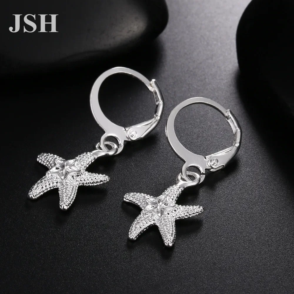 

Wholesale Price Lady Women Sterling Silver Drop Earrings Starfish Charms Wedding Hook Bohemia Fashion Classic Jewelry Gift
