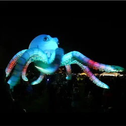 Colorful Giant Inflatable Octopus With Led Light And Long Tentacles For Festival Stage Decoration Inflatable Light Up Octopus