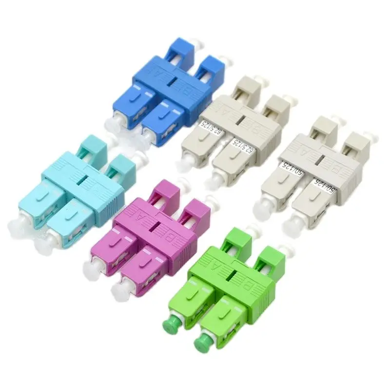 

High Quality Dual-Core Optical Fiber Adapter Connector SC to LC Single Mode Multimode OM1,OM2,OM3,OM4 Flange Coupler Wholesale