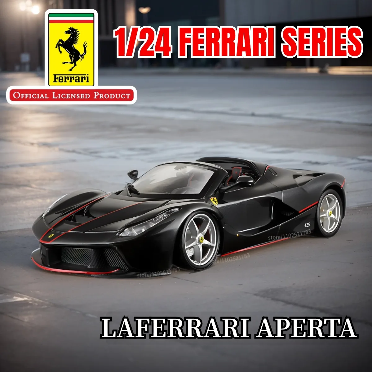 Bburago 1:24 Ferrari Miniature Art Car Model, Authentic Laferrari Enzo F50 458 488 Collection Gift Kid Boy Toy