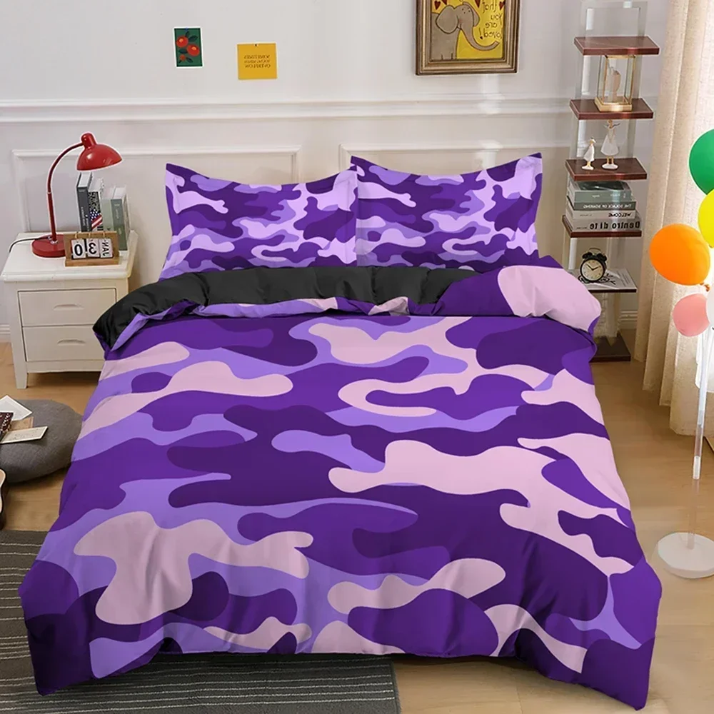 Home Textile Cool Boy Girl Kid Adult Duver Cover Set Camouflage Bedding Sets King Queen Twin Comforter Covers With Pillowcase