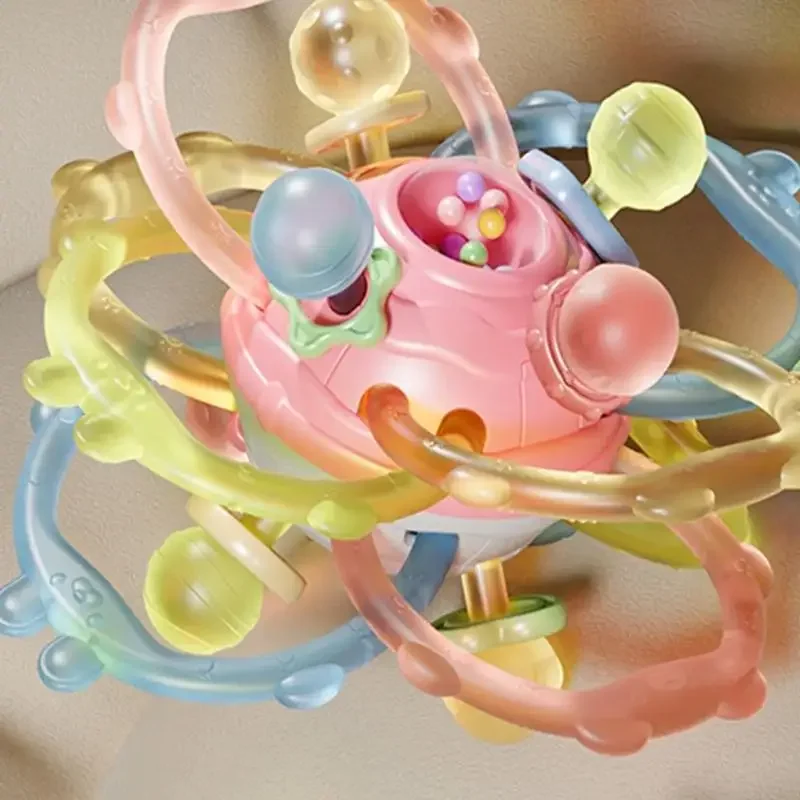 كرة حسية مزخرفة لتنمية الأطفال الصغار، تعزز التمارين البدنية، مضغ مريح، لعبة تعلم محمولة للأعمار من 3 سنوات فما فوق، 15UB #4