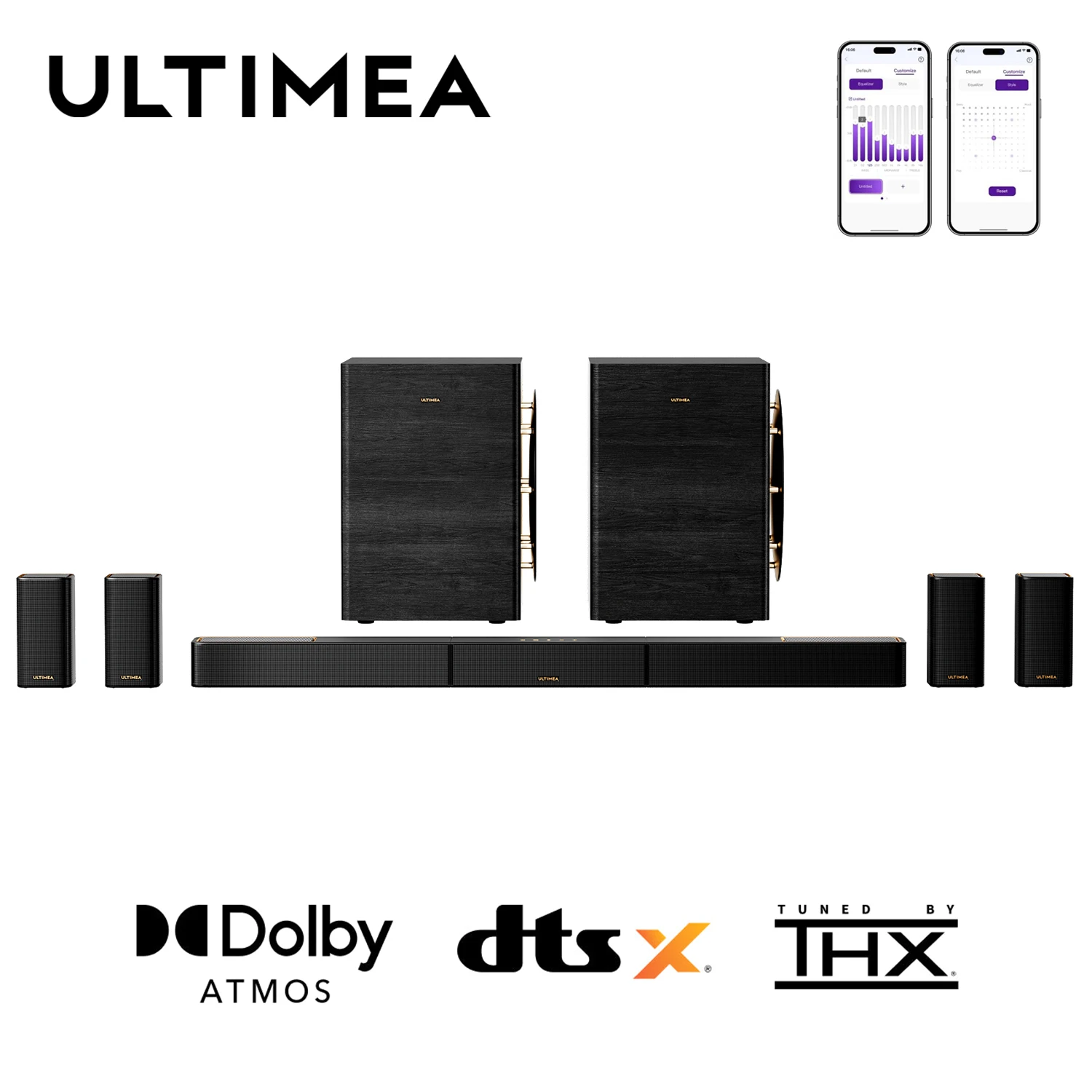 ULTIMEA Skywave X100 Dual 2000W 9.2.6-Kanal THX-Tuned Kabelloses Surround-Sound-System Soundbar mit Dolby Atmos & DTS:X, App-Steuerung