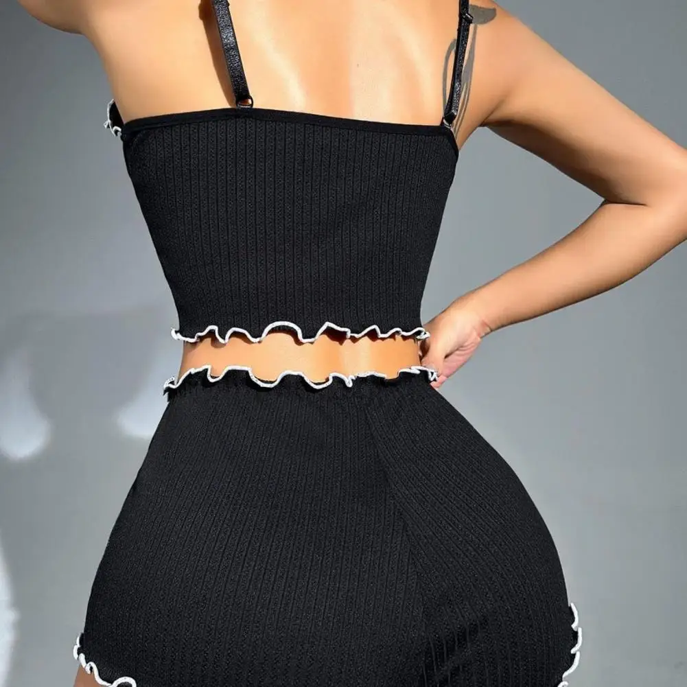 

Solid Color Women Ice Silk Pajamas Sleepwear Pajama Set Camisole Shorts Low Cut Comfortable Casual Summer Set Lounge Sleepwear