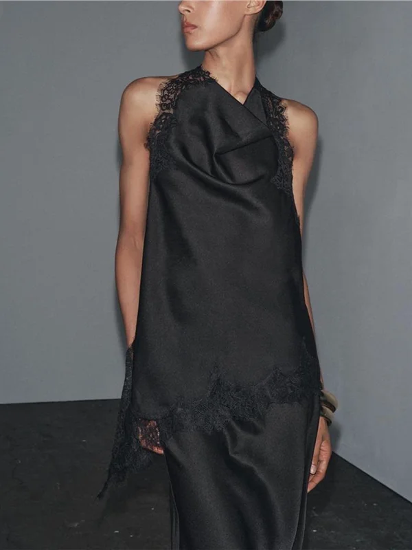 

Autumn Lace Ne Hanging Women's Top Silk Satin Skirt Two-Piece Set ort Sve Mid-Length Thiened Velvet Fabric