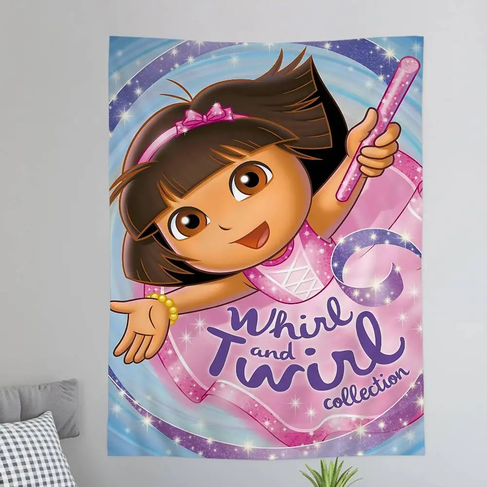 D-Dora Classic Anime Explorer Colorful Tapestry Wall Hanging Bohemian Wall Tapestries Mandala Wall Hanging Sheets